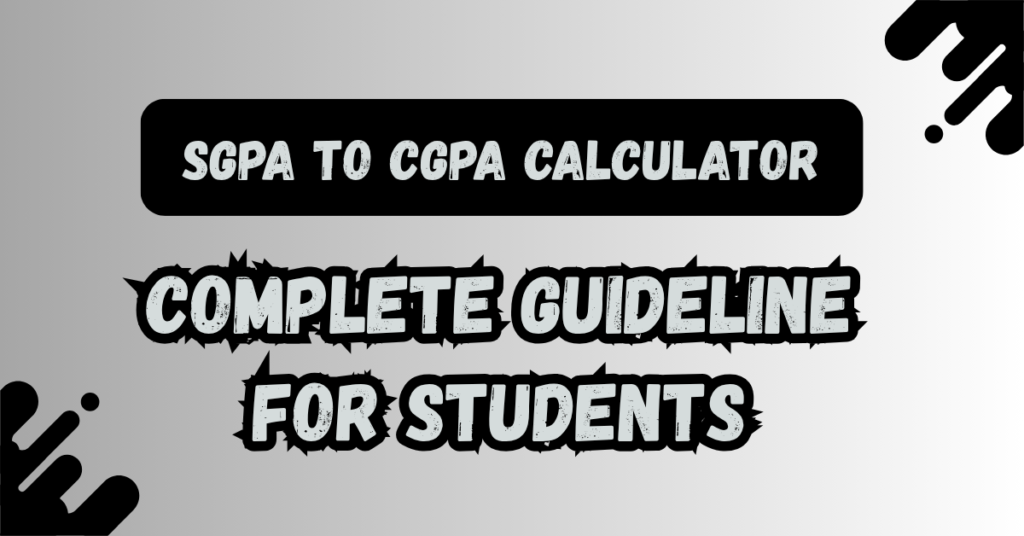 SGPA to CGPA Calculator