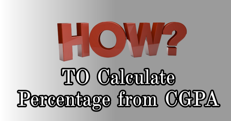 Calculate Percentage from CGPA
